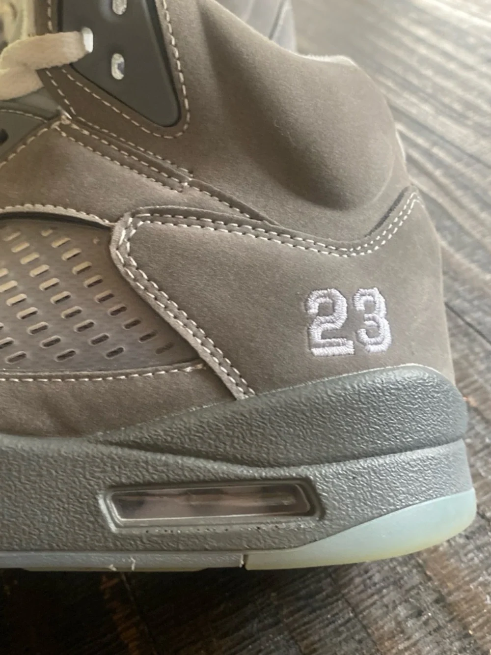 Jordan Men's Light Gray Suede High-Top Sneakers